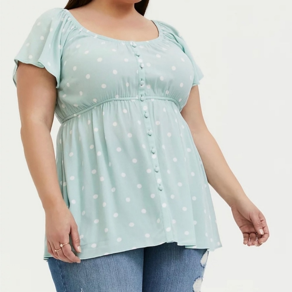 Torrid peasant polka dot blouse size 3X